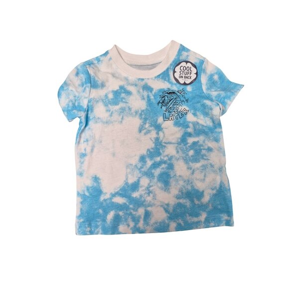 Toddler Tie-Dye Tee With Cool Stuff On Back Graphic "Later" Wave Design - Picture 3 of 7
